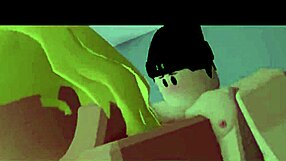 Blonde fat ass bounces in wild Roblox cartoon porn animation