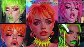 compilation of futanari blowjobs with face cumshots and high heels mess!