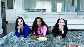 movie night turns wild as huge cock ravages horny amateur pussy hardcore