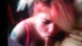 Sucking deep on throbbing cock with spit dripping down during intense amateur blowjob session