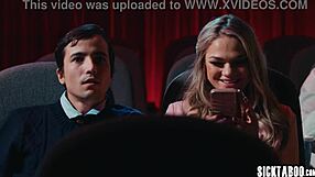 cinema teen athena faris rides boyfriend monster cock deepthroat moaning during movie