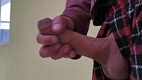 flashing my throbbing cock huge cum load on stairs risking neighbor views
