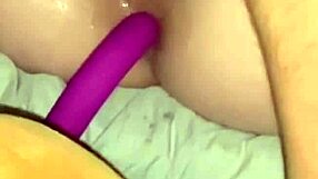 giant vibrator dildo anal insertion first time close up