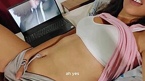 Latina milf masturbates to her pregnant cowgirl video moaning hard