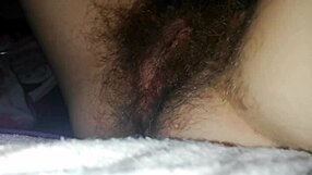 wanna see hairy pussy big clit vibrate to quick bed orgasm cum closeup?