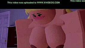 Blonde fat ass bounces in wild Roblox cartoon porn animation