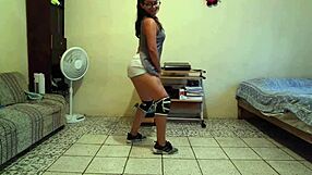 Watch this Mexican milf teen twerk her curves wildly!