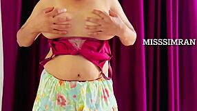 misssimran's milky natural boobs get teased and squeezed up close