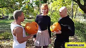 Porno Dan Crushes Pumpkin and Dolly in Vengeful Cum Slave Gangbang