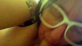 sandra gags blissfully deepthroating veiny cock for hot cum!