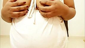 my indian maid shows off her huge boobs