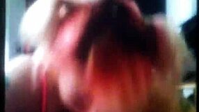 Sucking deep on throbbing cock with spit dripping down during intense amateur blowjob session