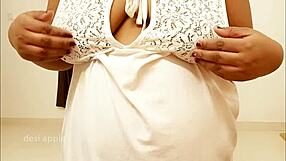 my indian maid shows off her huge boobs