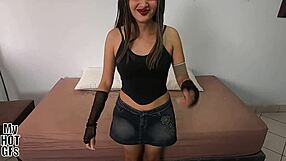 goth teen's first casting ends with deep creampie pounding