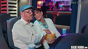 cinema teen athena faris rides boyfriend monster cock deepthroat moaning during movie