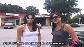 Cora and Kendra Flash Shaved Pussies Naked in Tampa