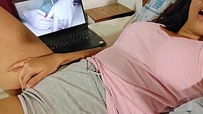 Latina milf masturbates to her pregnant cowgirl video moaning hard