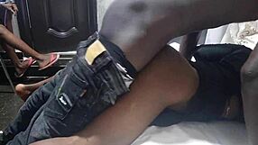 naughty son sneaks up for doggystyle pounding on hot ebony house girl