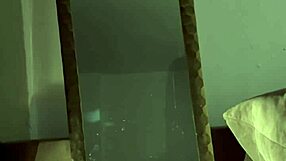 wow! emo goth girl with glasses rubs her pretty pussy hard!