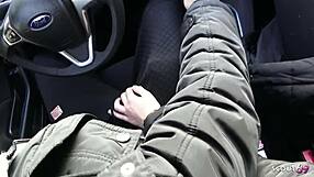 german 18 teen chokes on stranger's cock for bareback car fuck in berlin