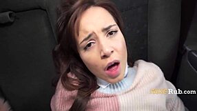 Student In Sexy Stockings Rides My Huge Monster Cock Hard In Taxi Backseat For Free Ride Outdoor Public Fuck