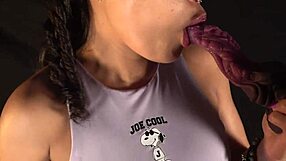 xattlalust moans loud riding huge purple dildo to squirting pussy orgasm