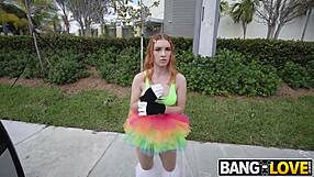 Raver Opal Essex Joins Bus for Hardcore Redhead Fuck Fest with Cum Swallow Finish