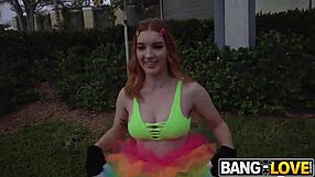 Raver Opal Essex Joins Bus for Hardcore Redhead Fuck Fest with Cum Swallow Finish