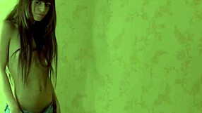 Hot Girlfriend Teases in Tight Jeans Solo Fingering Her Wet Teen Pussy