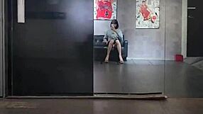 ting xuan strokes shemale cock in heels outdoors public hotel zone