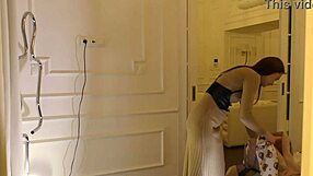 hot skinny babe meets lesbian gf for fake casting sans panties interview