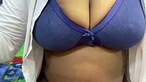 Exotic aunt alone at home fingers herself, then gets hardcore fucked till she squirts desi style