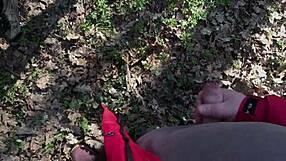 i touch myself outdoors while he watches stroking off