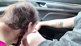 Skinny teen ass destroyed rough by driving instructor in car!
