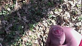 i touch myself outdoors while he watches stroking off