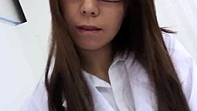 petite japanese teen nurse nympho swallows client cum after hospital blowjob