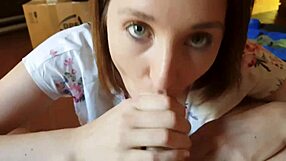 i can't get enough of this amateur brunette sucking my huge cock twice with cum mouthfuls