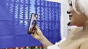 webcam model calls sugar daddy for christmas gift he fucks her pussy live