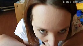 i can't get enough of this amateur brunette sucking my huge cock twice with cum mouthfuls