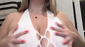 Curvy Milf Wife Licks Nipples Craving Two Huge Cocks