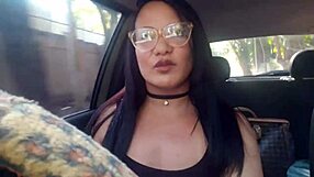 hidden cam catches doctor slamming petite latina driver's big clit pussy in the car
