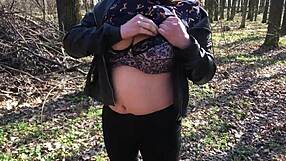i touch myself outdoors while he watches stroking off