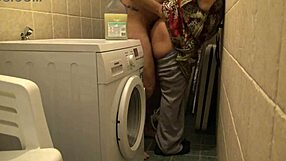 Amateur Cuckold Wife Rough Fucked in Basement While Husband Works