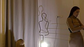 hot skinny babe meets lesbian gf for fake casting sans panties interview