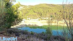 Fucking my best friend deep in woods ends with squirting creampie!