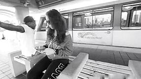 Pregnant slut gags on big black cock deepthroat outside then facial cumshot in broad daylight!