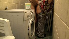 Amateur Cuckold Wife Rough Fucked in Basement While Husband Works