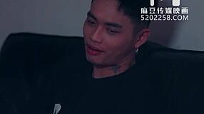 Cheating Japanese office lady bent over desk for rough doggystyle pounding