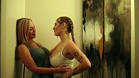 pretty blonde blake blossom lures angel young to suck her nipples