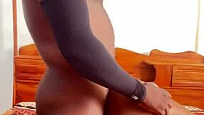 Skinny ebony teen wife takes monster black cock doggy style